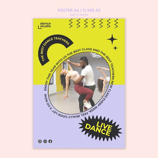 Duotone dance template design