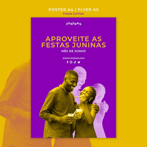 PSD duotone festas juninas postersjabloon