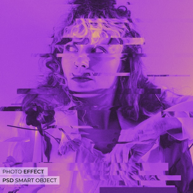 PSD Фотоэффект duotone glitch