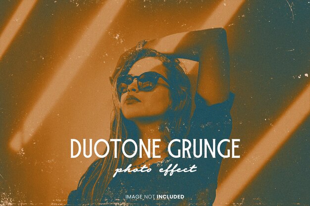 PSD duotone grunge photo effect psd