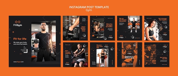 PSD duotone gym design template