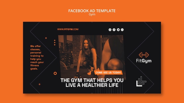 PSD duotone gym design template