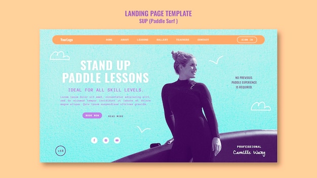 Duotone sup landing page template