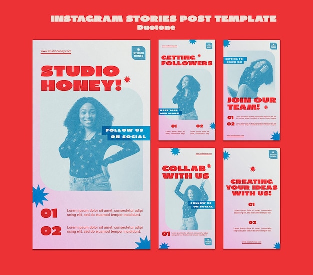 Duotoon zakelijke social media-verhalen