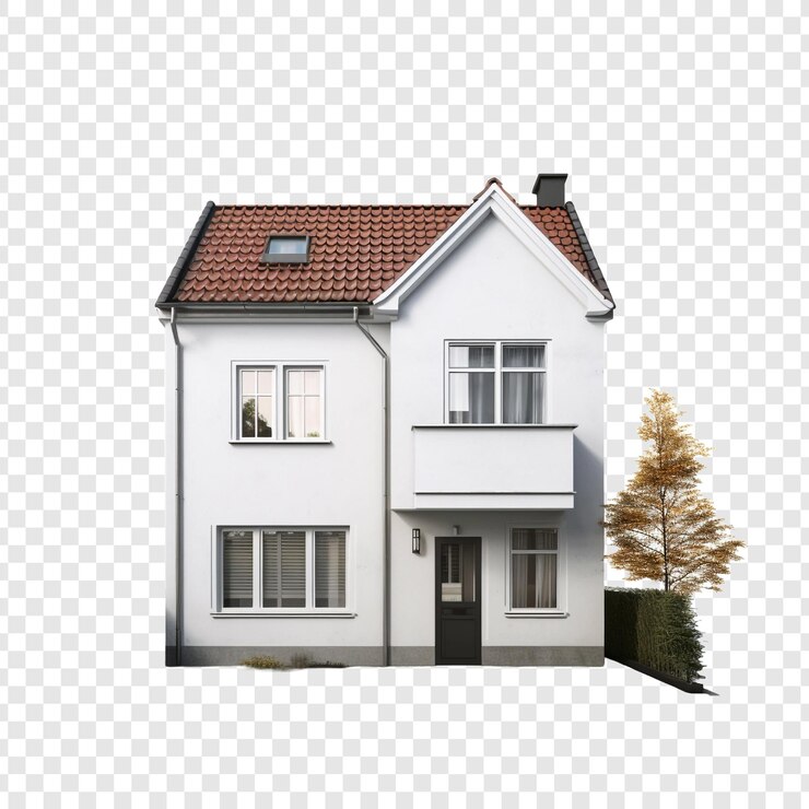 PSD duplex huis geïsoleerd op transparante achtergrond