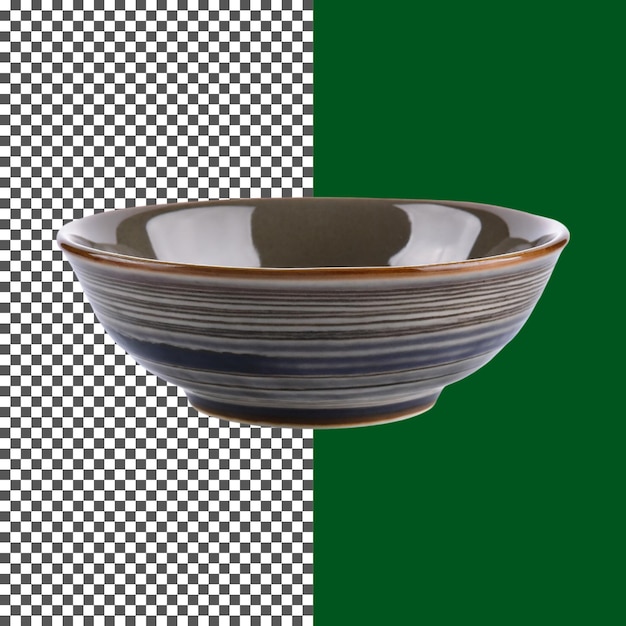 durable ceramic bowl with elegant brown trim on transparent background png psd