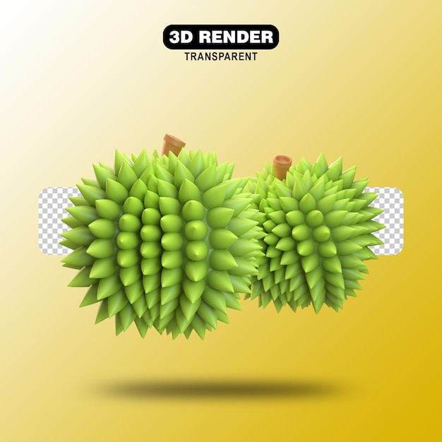 Durian fruit 3d render tweeling