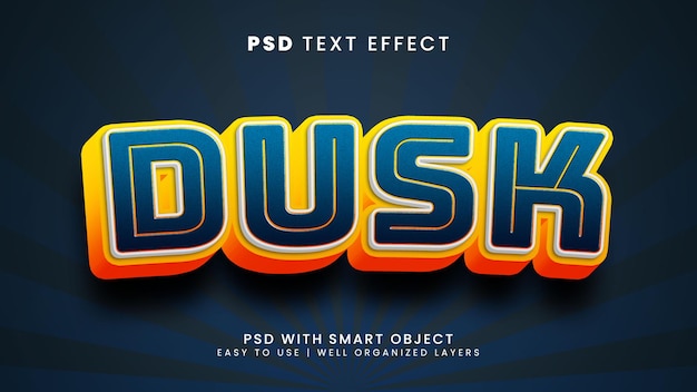 dusk 3d editable text effect with beautiful and nature text style