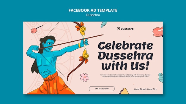 PSD dussehra celebration facebook template