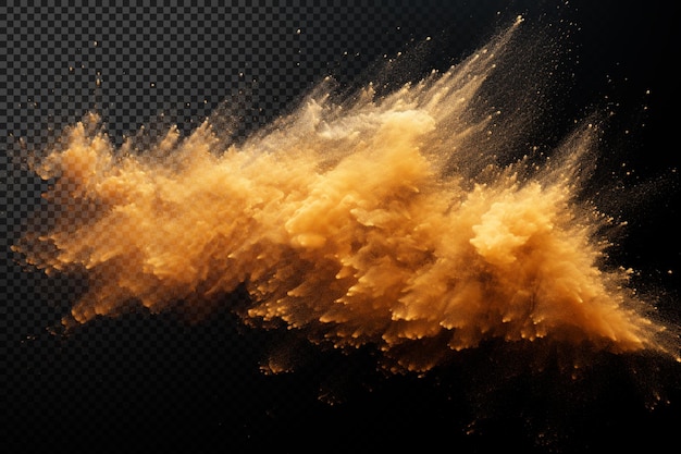 Dust particles explosion on transparent background