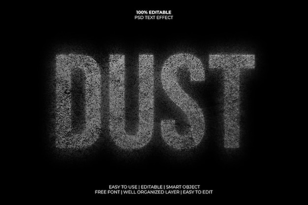 PSD dust sand editable text effect