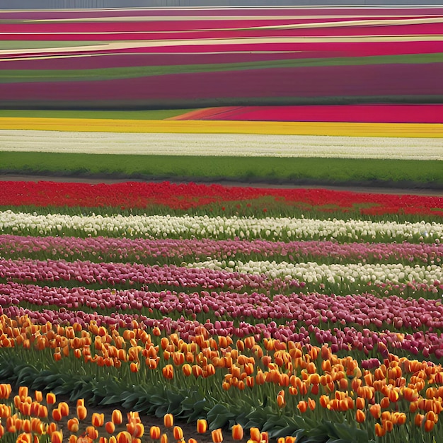 PSD dutch tulip fields countryside landscape