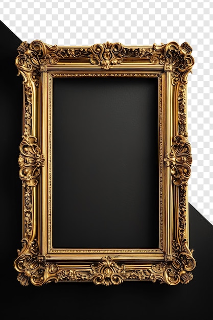 Duur uitziende gouden vintage frame geïsoleerd op doorzichtige achtergrond