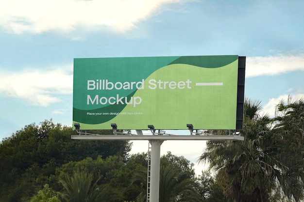 Duża makieta billboardu z palmami