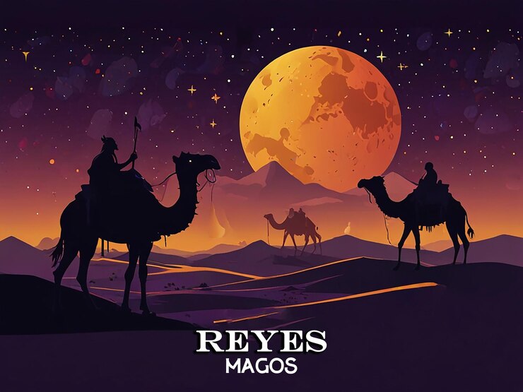 PSD düzenlenebilir file’lı reyes magos arka planı