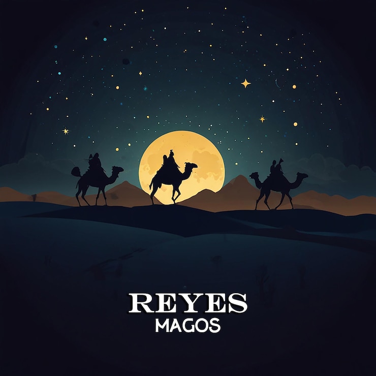 PSD düzenlenebilir file’lı reyes magos arka planı