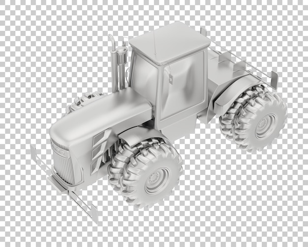 Duży traktor na przezroczystym tle ilustracja renderowania 3d