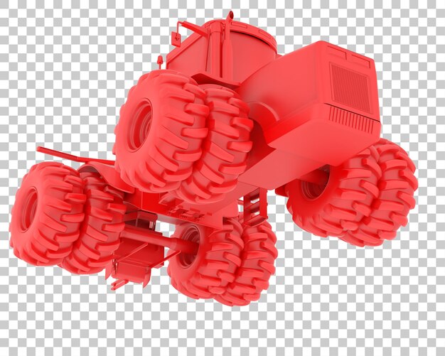 Duży Traktor Na Przezroczystym Tle Ilustracja Renderowania 3d