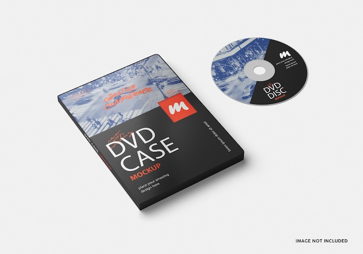 PSD dvd case mockup met schijf