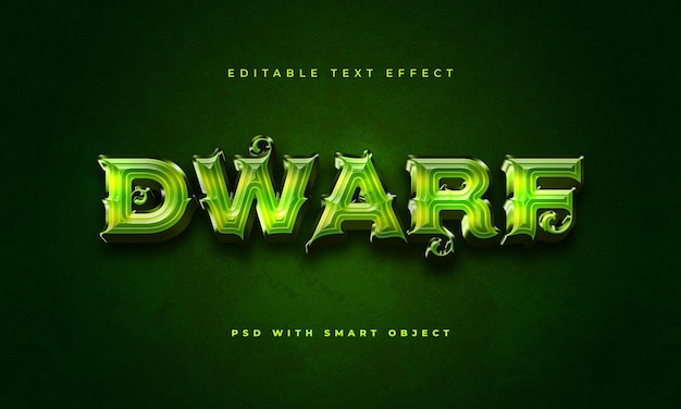 PSD dwarf editable text effect template
