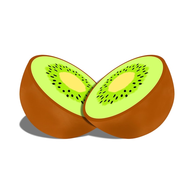 Dwie połowy pociętego owocu kiwi
