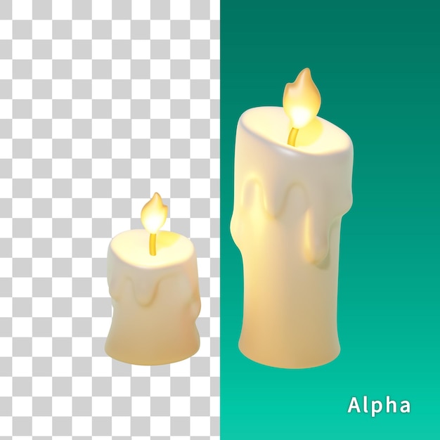 dwie świece typu renderowania 3d