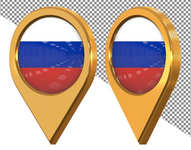 PSD dwie złote przypinki z flagą narodową.