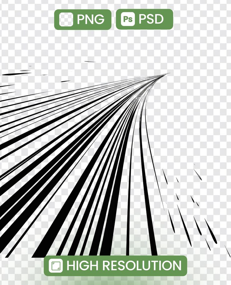 PSD dynamic anime speed lines actionpacked concept