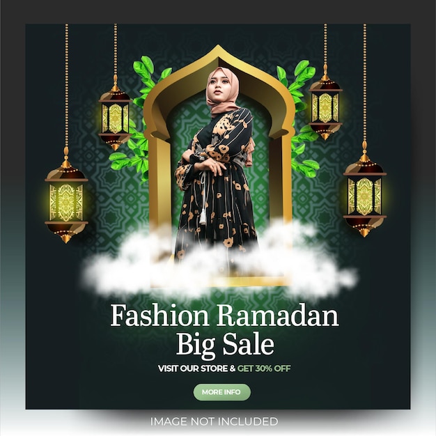 Social media dinamici di vendita di ramadan di moda nera