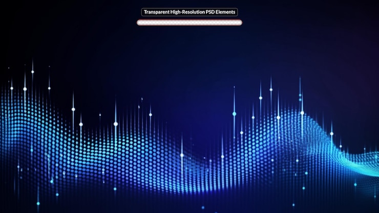 PSD dynamic blue particle wave