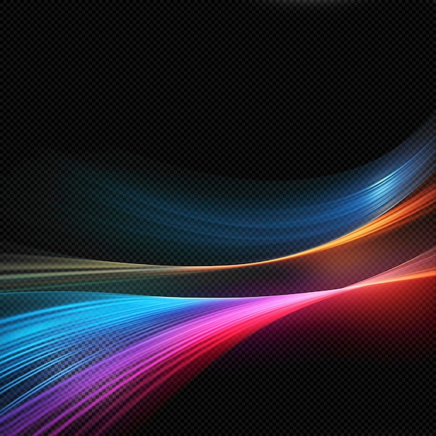 Premium PSD | Dynamic colorful light beams effect transparent background