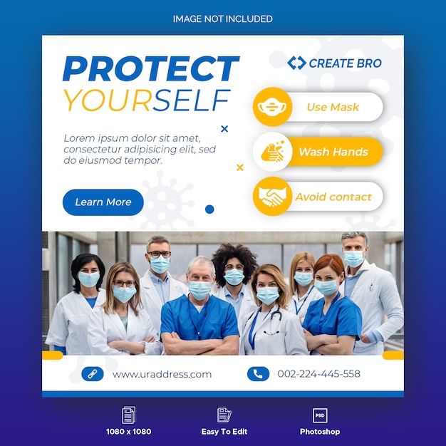 Dynamic coronavirus social media banner design