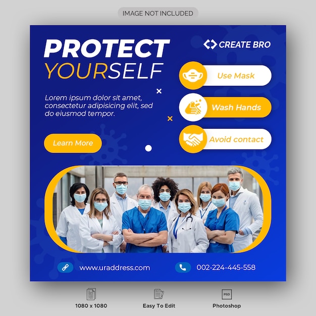 Dynamic coronavirus social media banner design