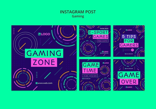 PSD dynamic gaming instagram posts