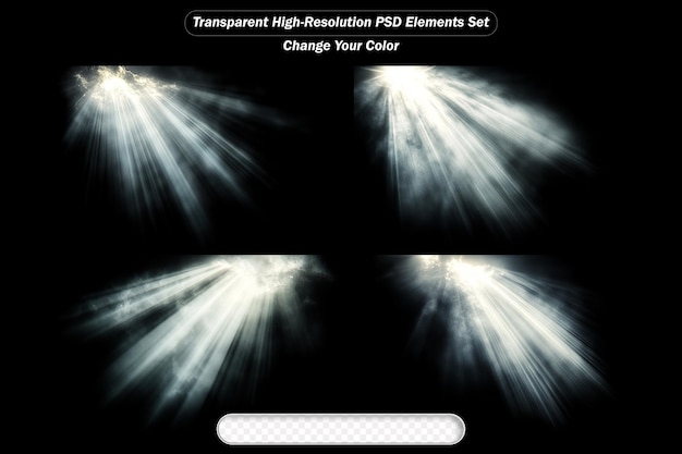 Dynamic Light Rays Photoshop Elements Set for Creative Design