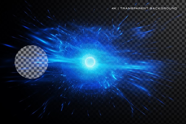 Dynamic Magical Energy Power lighting glow Effect on Transparent Background