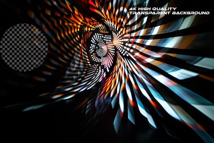 PSD the dynamic play of light and shadow created by natural elements on transparent background