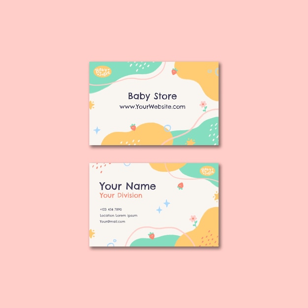 Dynamic shapes baby store business card template