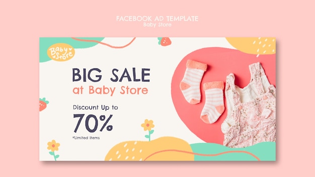 Dynamic shapes baby store facebook template