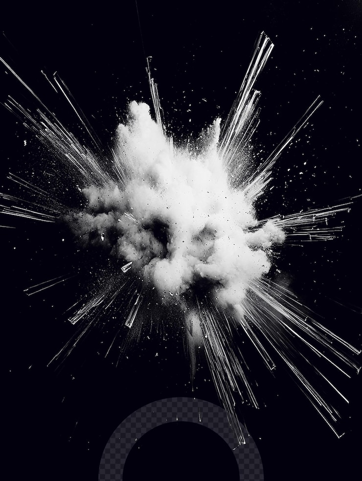 PSD dynamic smoke and particle dispersal in explosive cloud formation