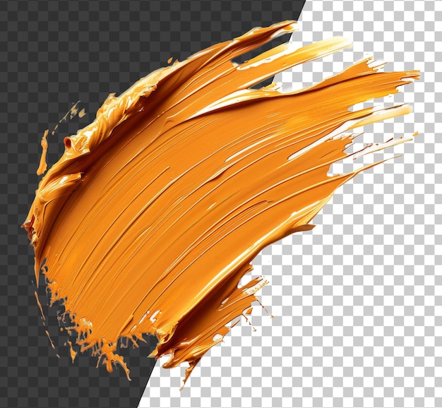 PSD dynamic splash of vibrant orange paint on transparent background stock png