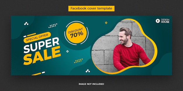 Dynamic super sale facebook cover post template