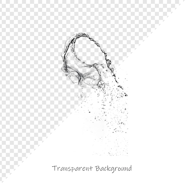 Dynamic Water Splash on Transparent Background