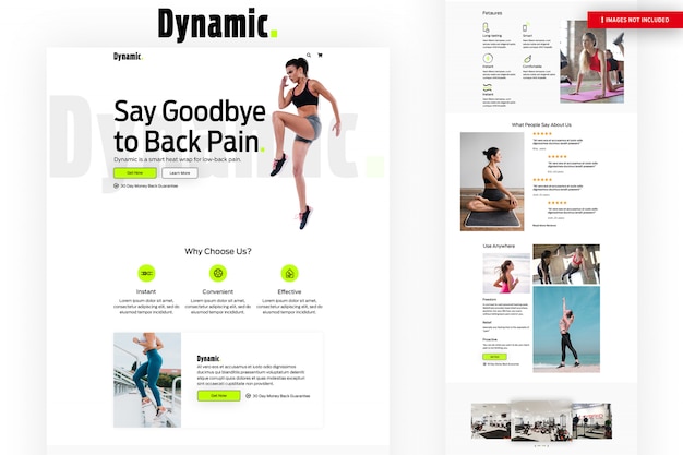 Dynamische fitness-webpagina