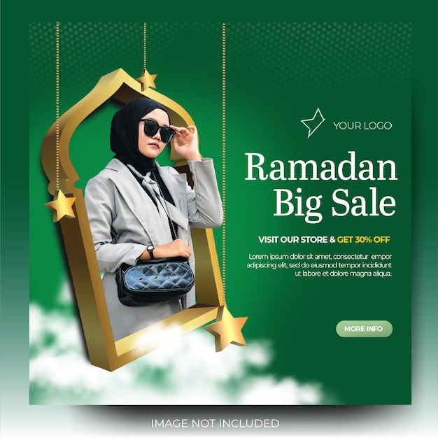 Dynamische groene sociale media mode ramadan verkoop