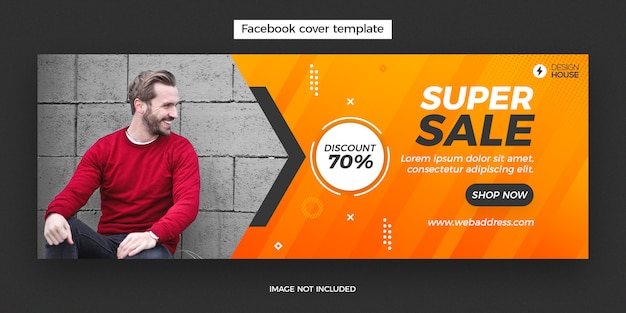 PSD dynamische superverkoop facebook cover post banner