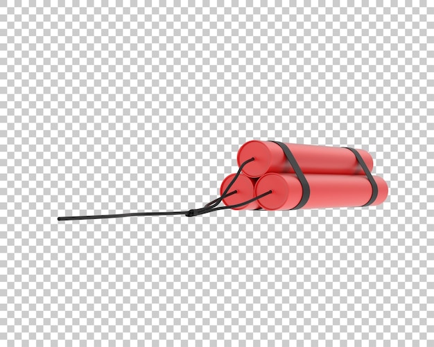 Dynamite on transparent background 3d rendering illustration