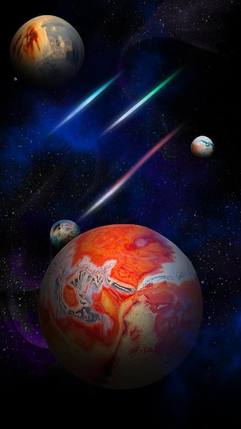 Dyp stjernehimmel med fargede tåker galakser og stjerner kosmos bakgrunn
