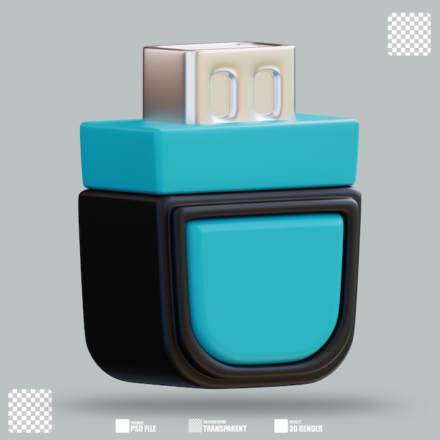 PSD dysk usb z ilustracją 3d 3