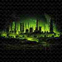 PSD dystopian dystopian cityscape lines post apocalyptic element shape y2k neon light art collections